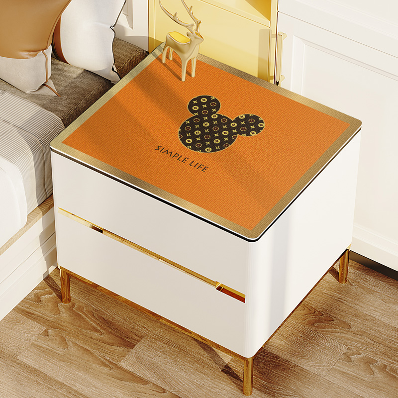 皮革床头柜盖布g防水防油防烫pvc桌布简约ins防尘罩套桌面保护垫