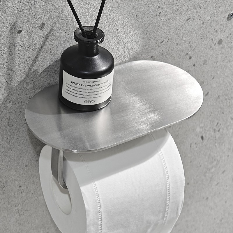 304不锈钢厕所卷纸架 免打孔高端卫生间酒店加厚纸巾架Z手机置物