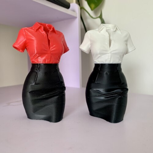 国潮3D打印性感美女手办摆件