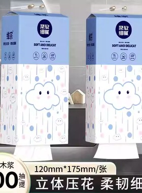 原生木浆200抽一次性立体压花柔韧细腻家用卫生纸大容量耐用够用
