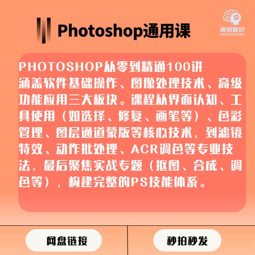 零基础小白PS百讲课抠图修图调色合成系统精通ACR调色实战教程