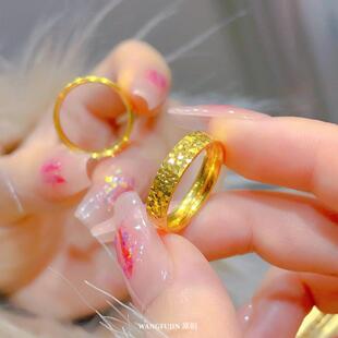 碎碎冰戒指纯银镀18K黄金 女高级感碎冰冰指环碎·金礼物满天星潮