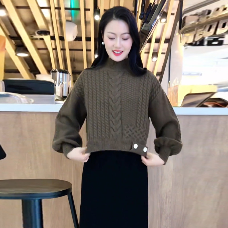 现货针织毛衣灯芯绒半身裙套装女2024秋冬新款显S瘦a字直筒黑加绒