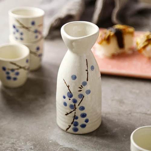 速发日式温酒壶白壶陶瓷酒具套装家用餐厅烫酒酒清酒壶小酒杯烈酒