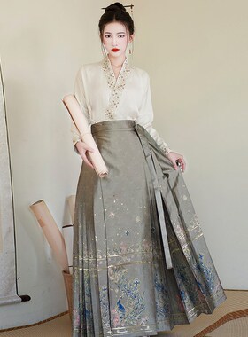 速发新中式国风良面裙套装2024新日改马汉服款古装成人款常通勤