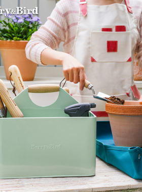 速发Berr收&工ird园艺B具y纳家用种花工具箱手提台置物工具包收纳