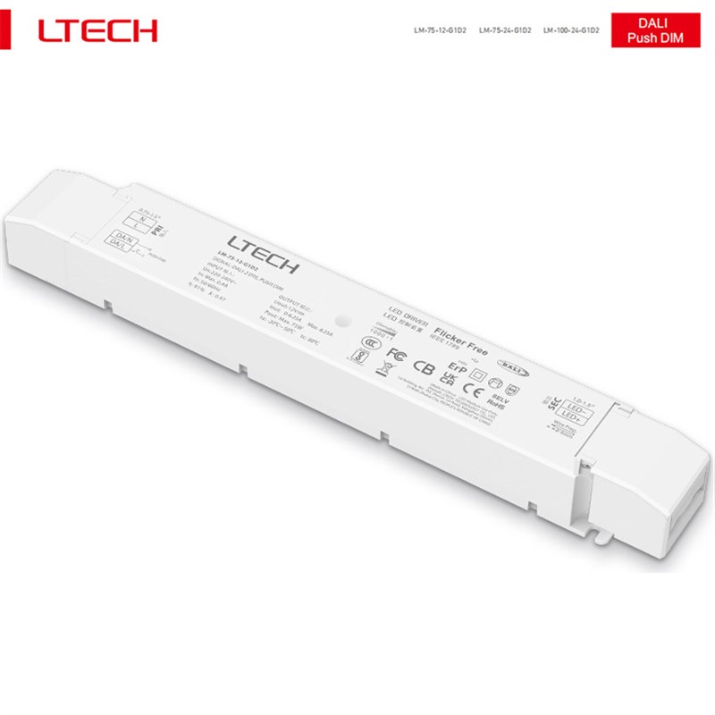 速发雷特LTECH可硅控0/1-10V/1I双色温调光75D00150W变压器火牛