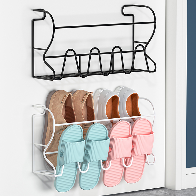 速发免打孔鞋壁宿舍门后挂架式鞋托支架卫生间墙上简易收纳神鞋子