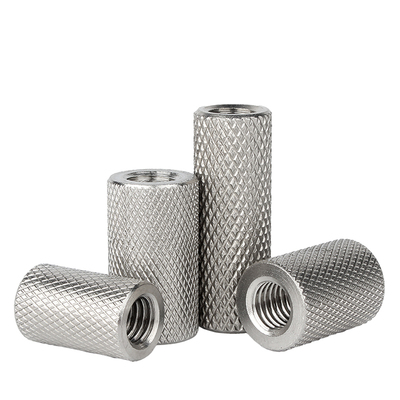 速发04不锈钢加长平头滚花螺母纹帽圆柱手拧网螺螺丝帽M4M5M1-M66