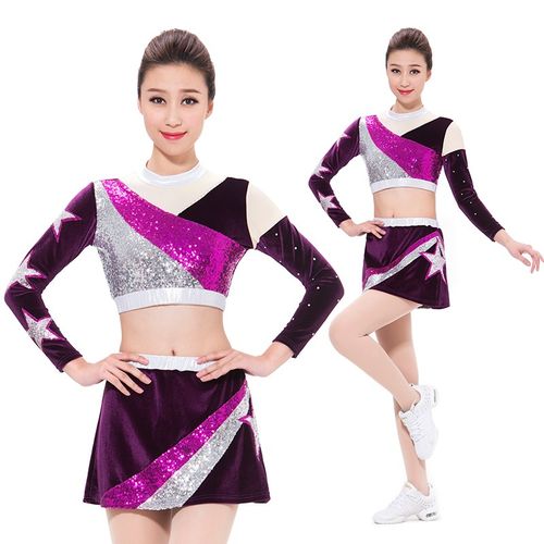 速发新款啦啦操衣服舞台装成人服片拉拉队比赛亮中小学运动会啦啦
