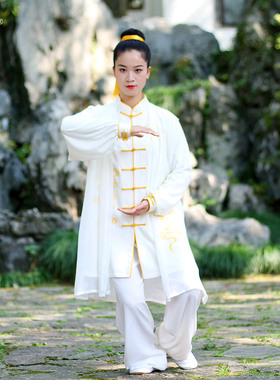 速发高端太极服20时2年新款服尚黑白红色比赛表演2男