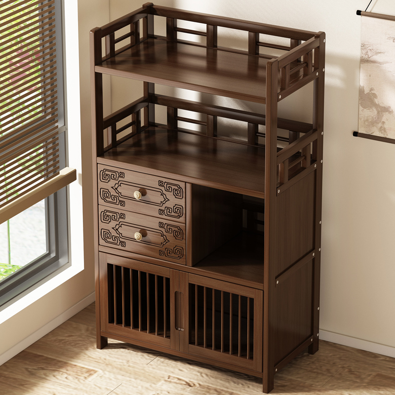 速发博古置简约架物壶中式多宝阁储藏茶柜紫砂架摆放架茶具收纳架