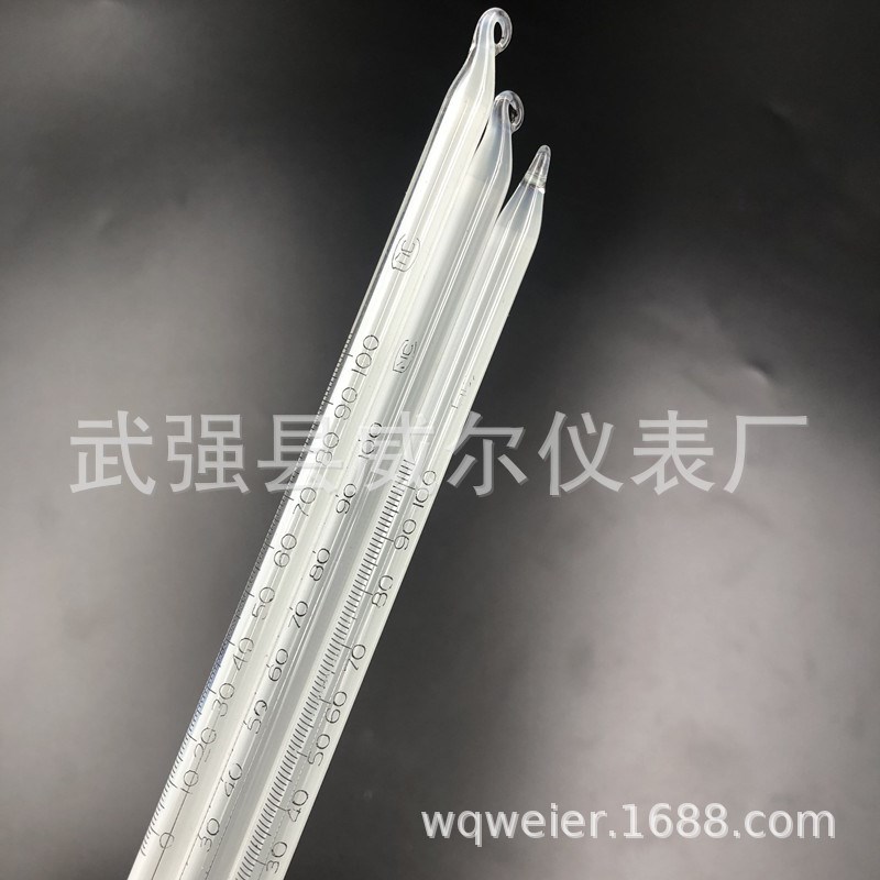 水银0-100-150度0.5实验室消毒G柜烫染高温记忆玻璃棒留点温度计