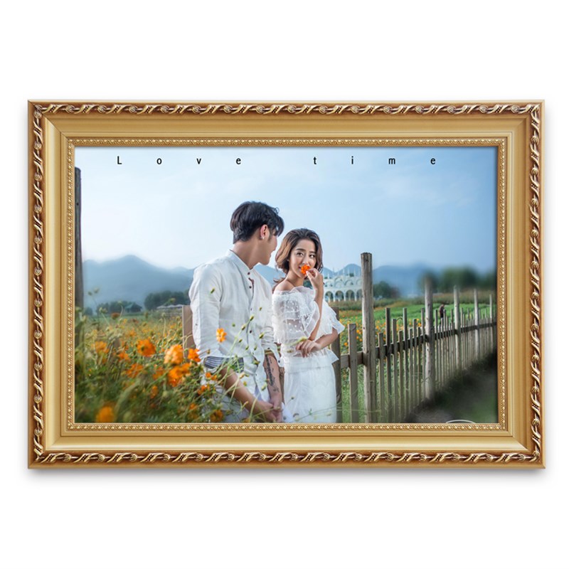 欧式实木相框16/20/24/30/36寸婚纱照相框床头挂墙加冲.印照片定