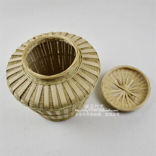 带盖竹筐竹编篮子 馒头筐零食盘收纳筐蔬菜N盘面包筐篮子精品包邮