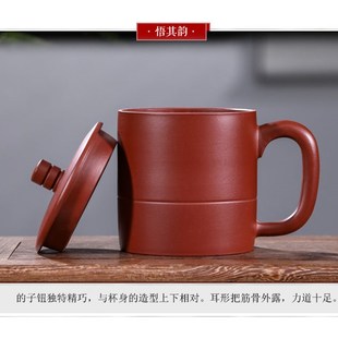 宜兴大红袍紫砂j杯纯手工制作小容量泡茶带盖主人杯男女士杯子