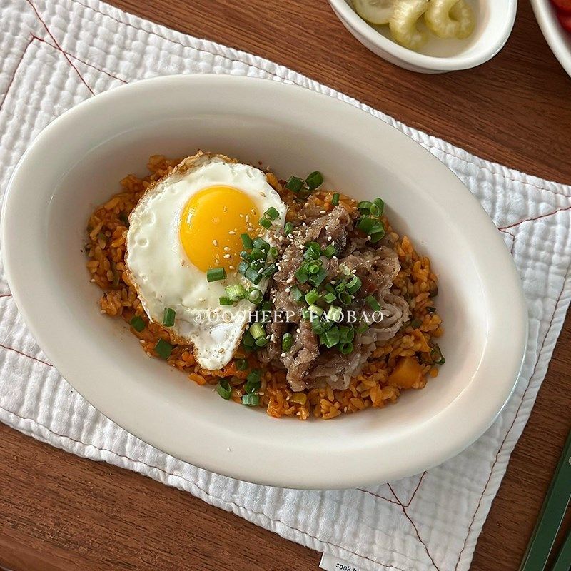 乳白宽边/釉下彩陶瓷深盘韩x式复古白色早餐盘烤盘咖哩饭盘焗饭碗,餐饮具,盘,淘宝优惠券,粉丝福利购,淘宝优惠卷