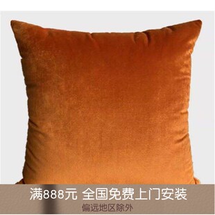 轻奢风简约丝绒抱枕客厅沙发靠A包靠垫孔雀蓝金色红色宝蓝色灰纯