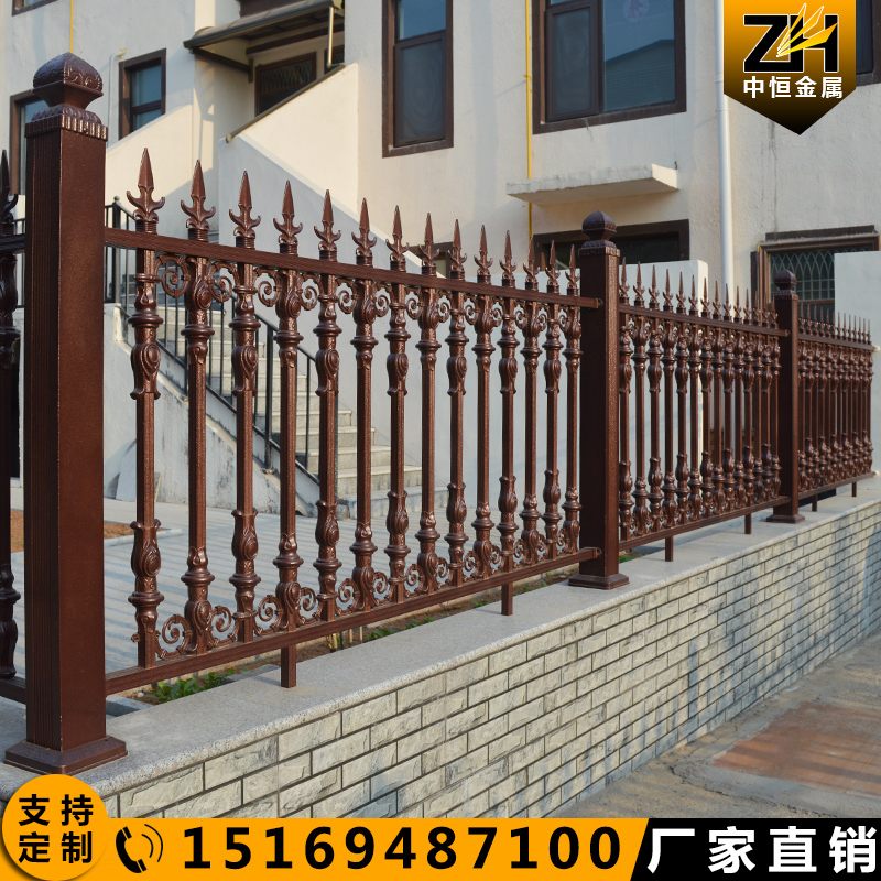 铝合金护栏别墅庭院小区围栏隔z离栏中式欧式铝艺防护栏栅栏杆围