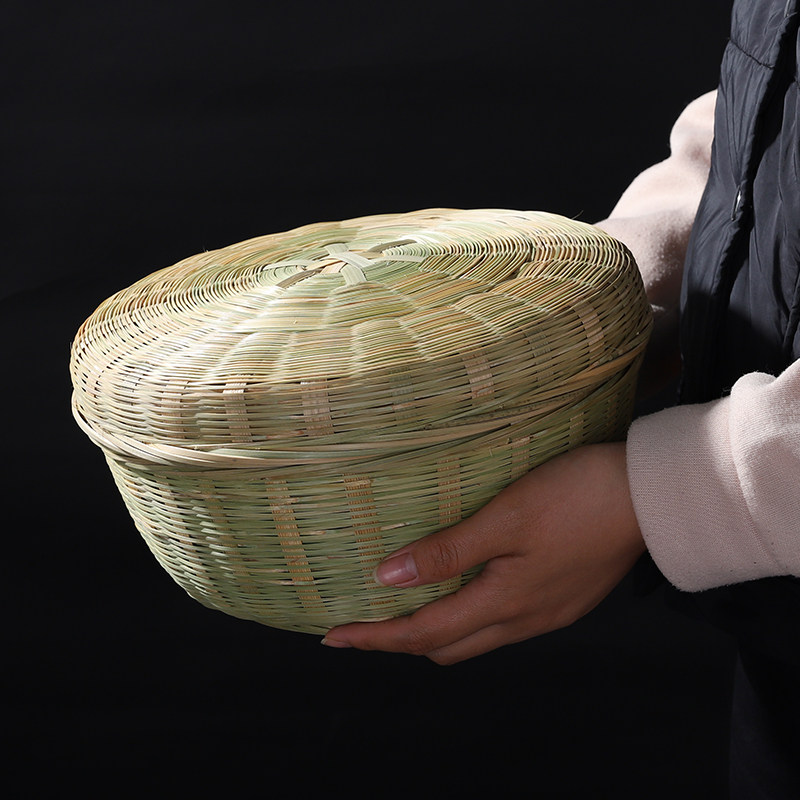 竹编带盖茶叶篓竹l篮茶叶篮鸡蛋篮水果筐大号收纳筐有盖手工竹制,特色手工艺,竹编/竹雕,淘宝优惠券,粉丝福利购,淘宝优惠卷