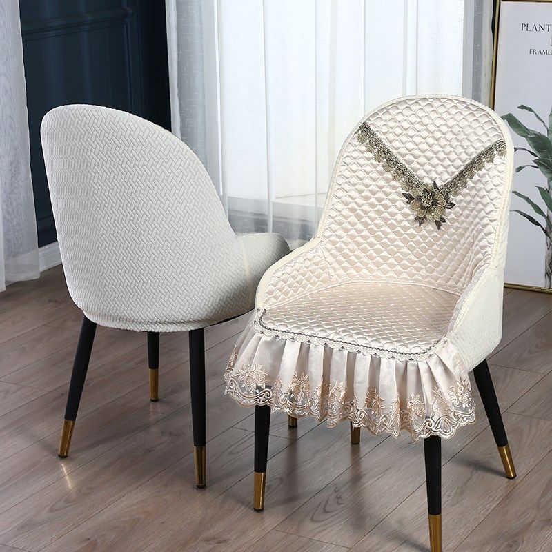 弧形轻奢椅子g套高级感靠背扶手全包餐椅套防滑夹棉雪尼尔餐椅套
