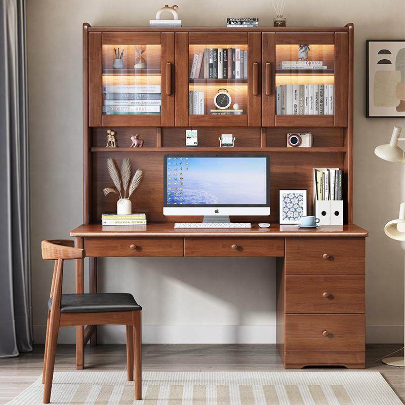 实木书桌电脑桌书架书柜一体组合儿童学习桌椅卧室学生写字桌家用,餐饮具,配套器具,淘宝优惠券,粉丝福利购,淘宝优惠卷