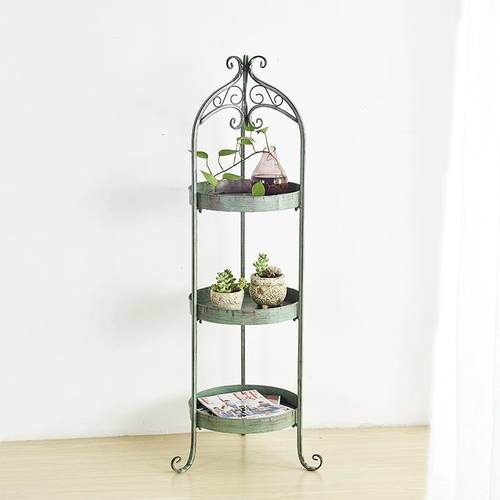 直销北欧客厅落地式阳台装饰花架置物架简约绿萝铁艺花盆架