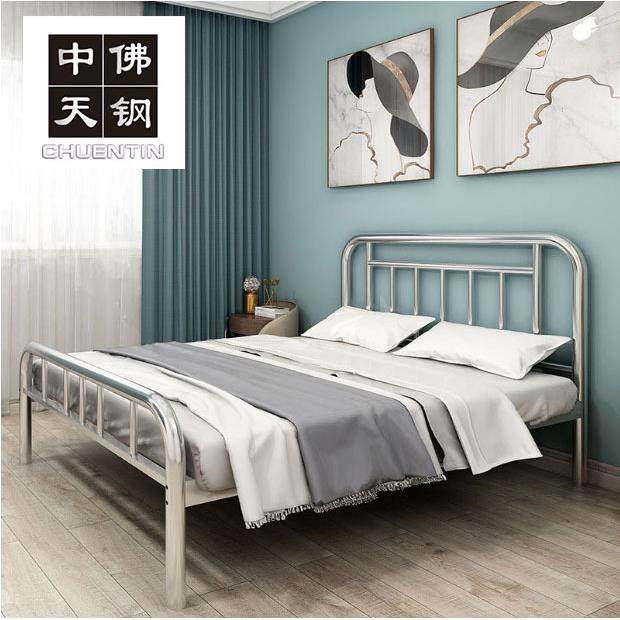 不锈钢床1.8m公寓床主卧儿童床铁床铁艺床铁架双人床202收纳床