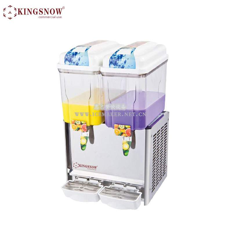 KINGSNOW双缸果汁冷饮机LP18x2容量18L喷淋/搅拌式商用冷热饮料机