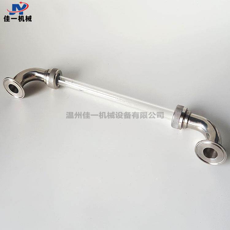 卫生级快装弯头式玻璃管位计不锈钢快接玻璃管式液位计水位计