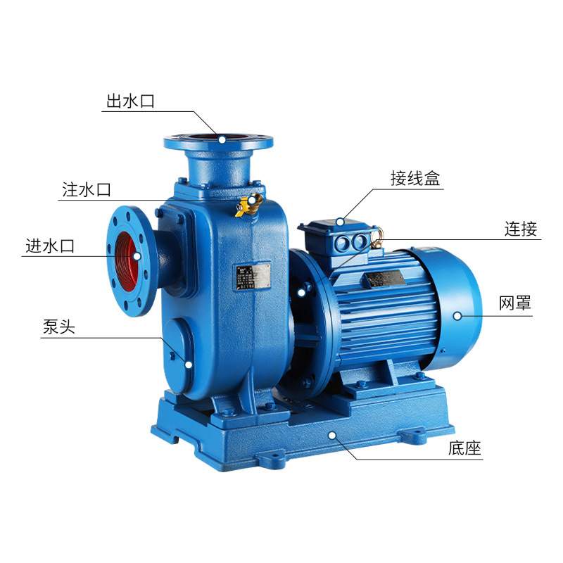 自吸泵80BZ20-5.5kw直联式自吸泵无堵塞自吸排污水泵 抽水灌溉