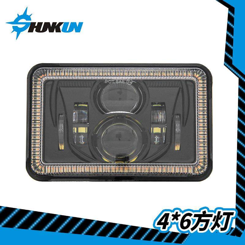 新款4*6LED方灯越野改装头灯适用于吉普卡车货车工程车改装前大灯