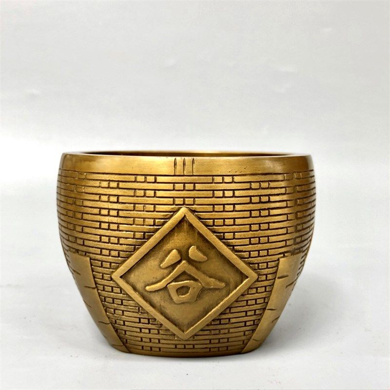 黄铜纯铜缸聚宝盆财黄铜五谷丰登罐小号故宫缸家Y居办公摆件,家居饰品,装饰摆件,淘宝优惠券,粉丝福利购,淘宝优惠卷