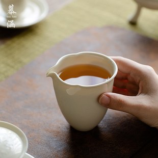 定窑葫芦公道杯h陶瓷茶海茶杯分茶器功夫茶具配件匀杯手工大号公