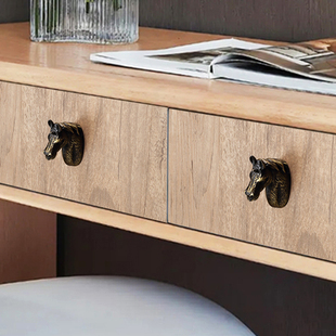 新中式拉手马头h拉手抽屉柜橱拉手衣柜衣钩柜子把手雕刻柜门小拉