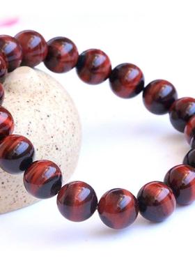 天然红虎眼石 6A5A红虎眼石手手饰品闪电猫眼眼线好 红虎眼石