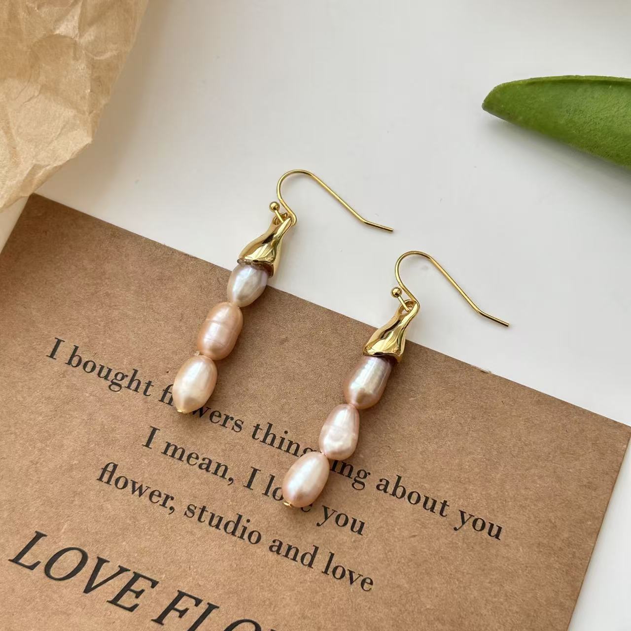 日本品质欧美时尚新款淡水养殖珍珠耳坠高级感设计师款气米珠流苏