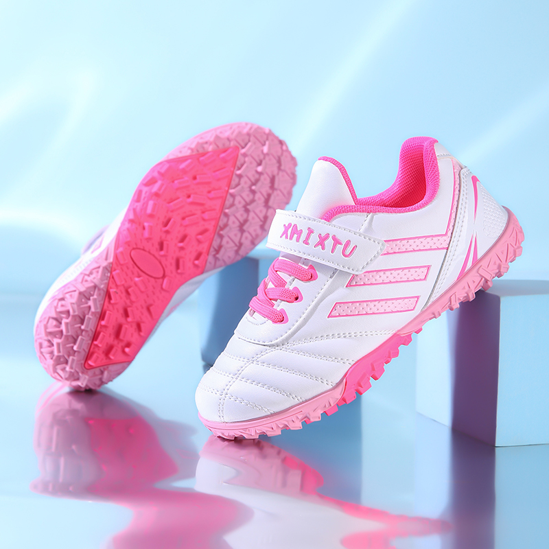 女童足球鞋初学者小学生儿童碎钉训练鞋男孩魔术贴体育课专用球鞋