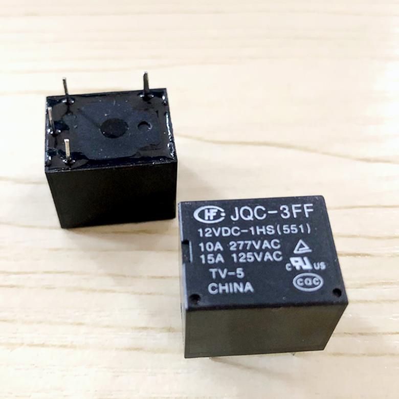 原装继电器HF JQC-3FF-12VDC-1HS(551) 12V 4脚常开 10A DC12V