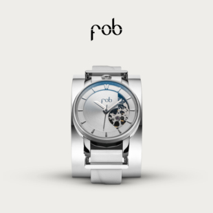 FOB手表新款R360露机芯机械表牛皮表带配钢环手镯表进口欧美腕表