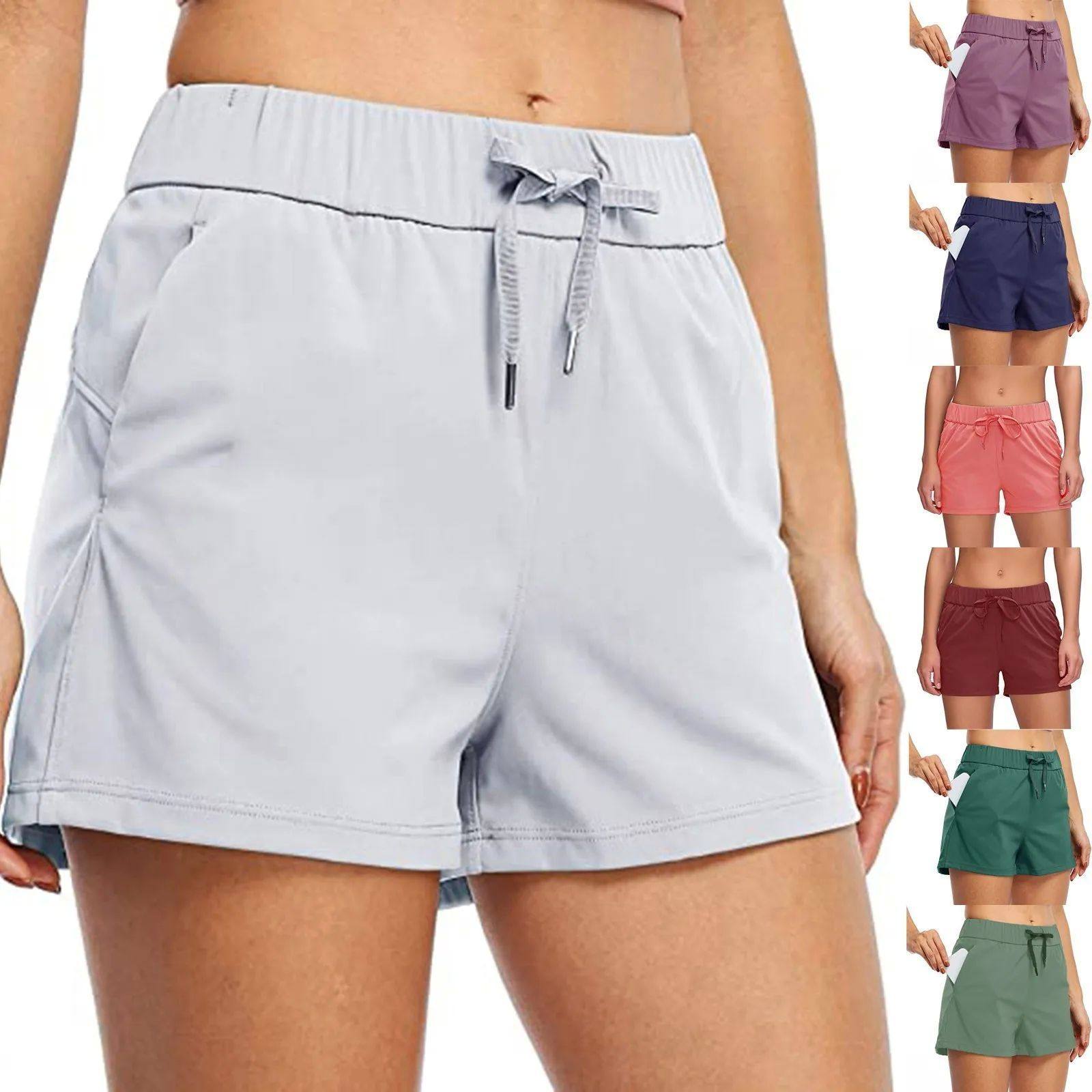 Solid color sports and casual shorts女士纯色运动休闲薄款短裤
