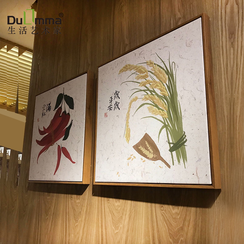 艺术餐厅墙面装饰画瓜果蔬菜饭厅厨房现代简约三联画酒.店挂画水图片