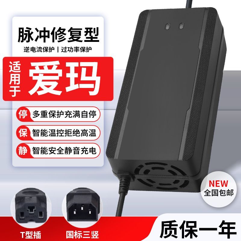 适用于爱玛动车铅酸电池新充电器