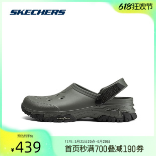 运动沙滩凉鞋 Skechers斯凯奇男士 新款 橄榄绿 春季 轻量EVA底洞洞鞋