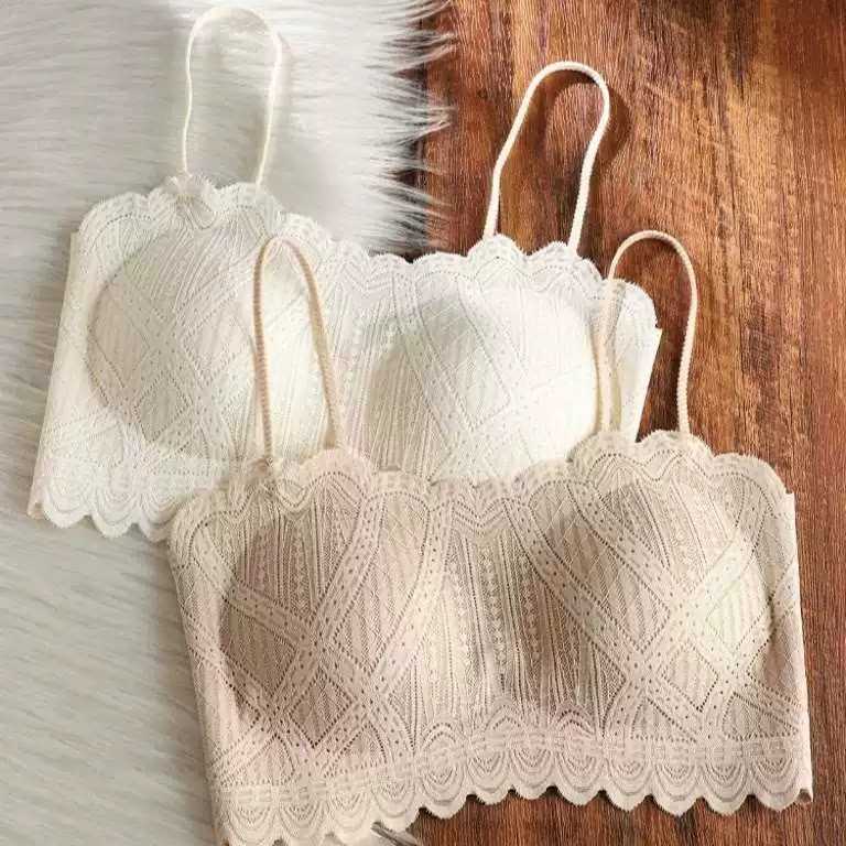 夏季蕾丝性感吊带背心女美背防走光裹胸内搭外穿打底内衣短款抹胸