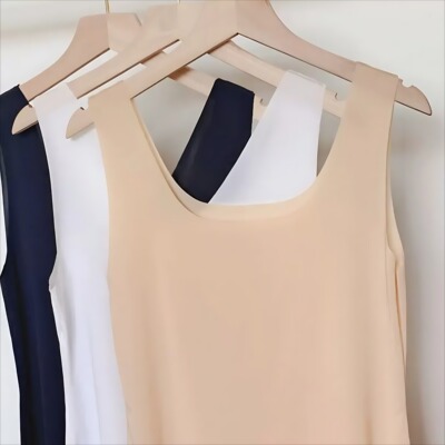 夏季冰丝无痕吊带背心女士薄款衬衫隐形防走光肉色贴身内搭打底衫