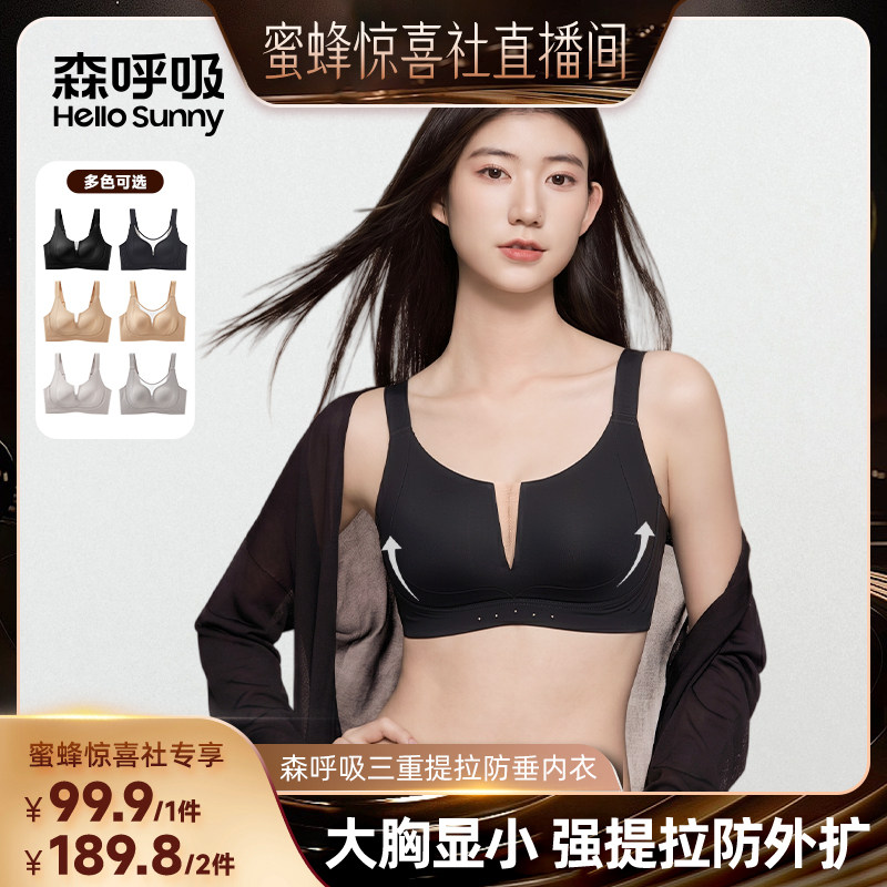 森呼吸V纱内衣大胸显小胸防下垂