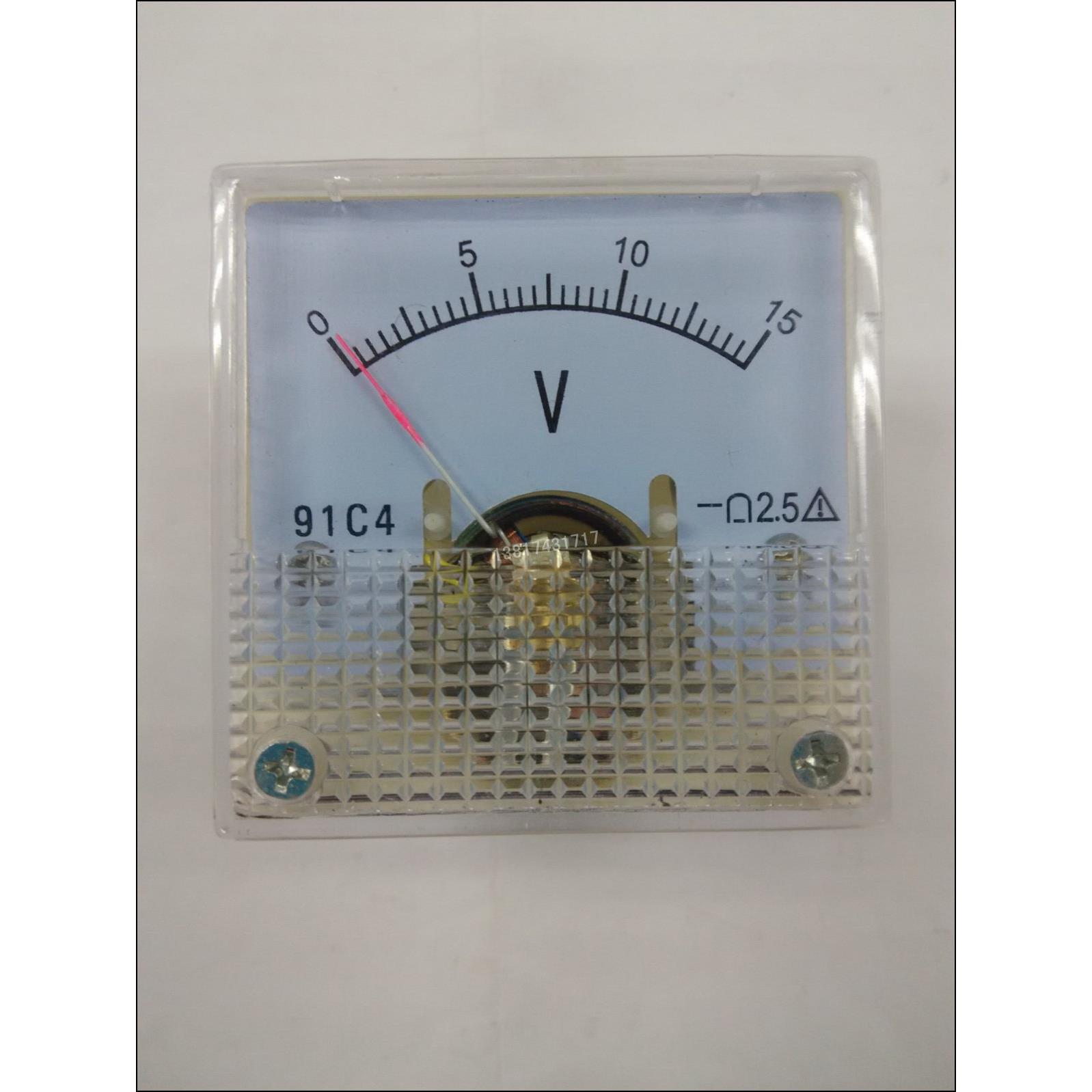 91C4 15V 指针式直流电压表 电流电压表 面板表