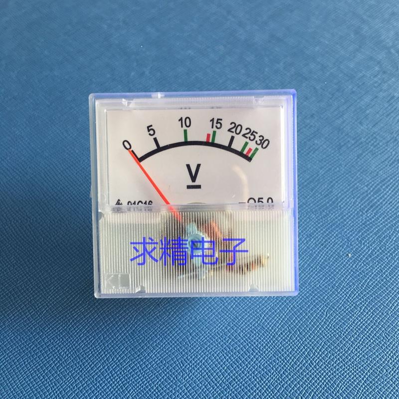 91L16 30V直流电压表 指针式 尺寸40*40 逆变器 充电机用表