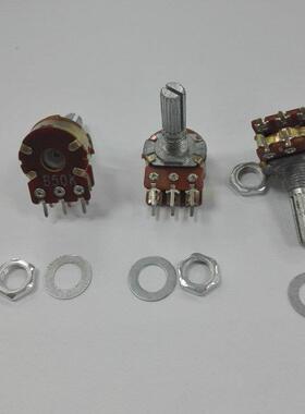 WH148 双连 电位器 B50K 6脚双排 3+3 双联电位器 柄长20MM 47K